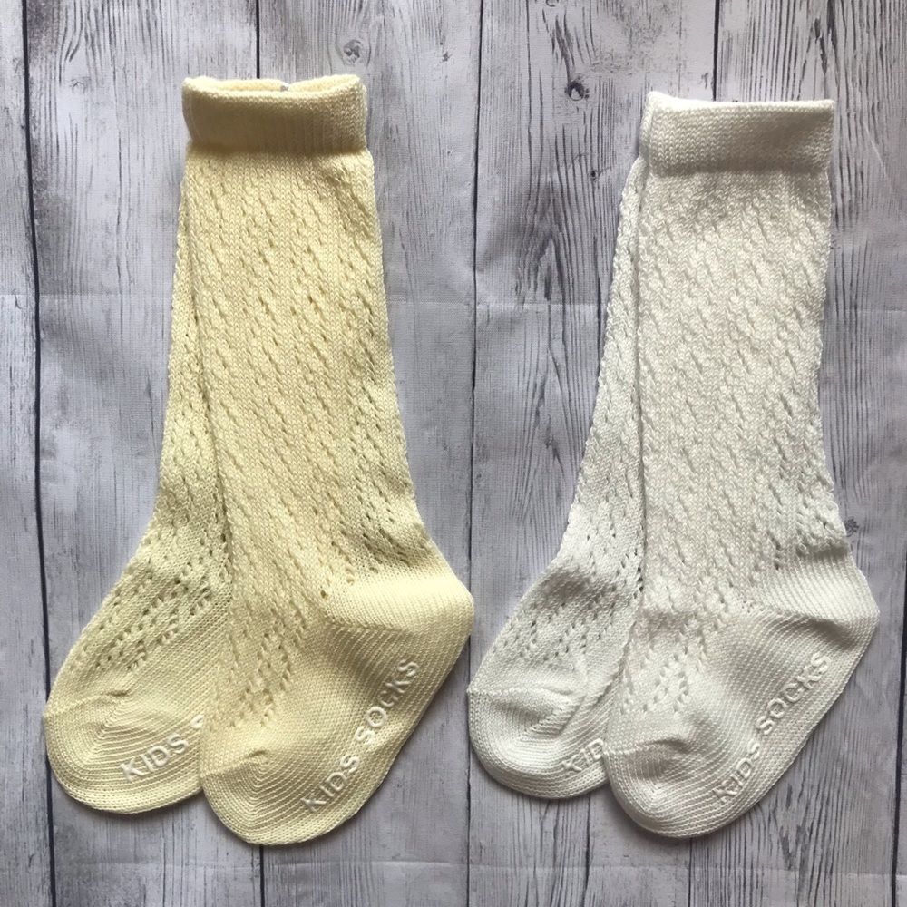 Brand New 2 Pairs Lace Knee High Socks Small 0-2 Y